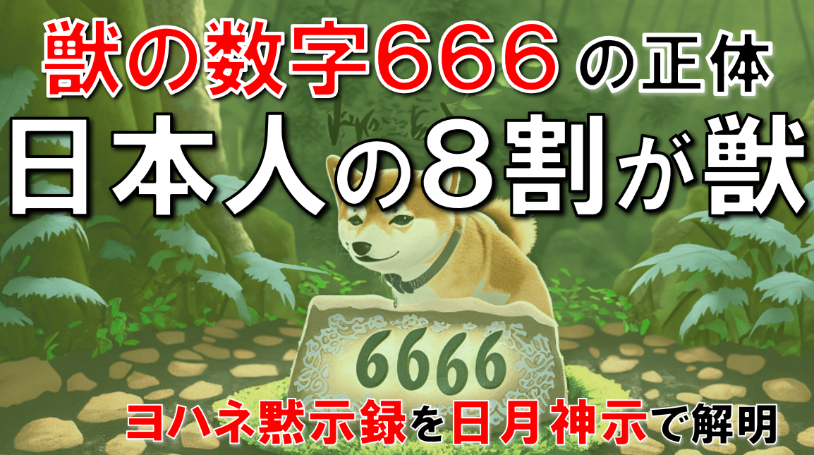 【日月神示・解説】日本人の8割が獣となる!ヨハネ黙示録の獣の数字666の正体を日月神示で読み解く