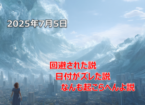 【予言・2025年7月5日】新説の紹介「回避された説と、日付がズレた説と、なんも起こらへんよ説」